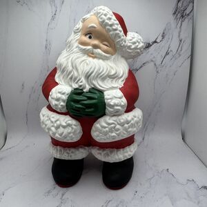 VTG Winking Santa Claus 9" Ceramic Atlantic Mold Hand Painted